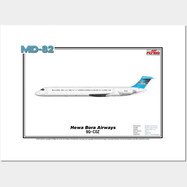 McDonnell Douglas MD-82 - Hewa Bora Airways (Art Print) Wall Art by TheArtofFlying